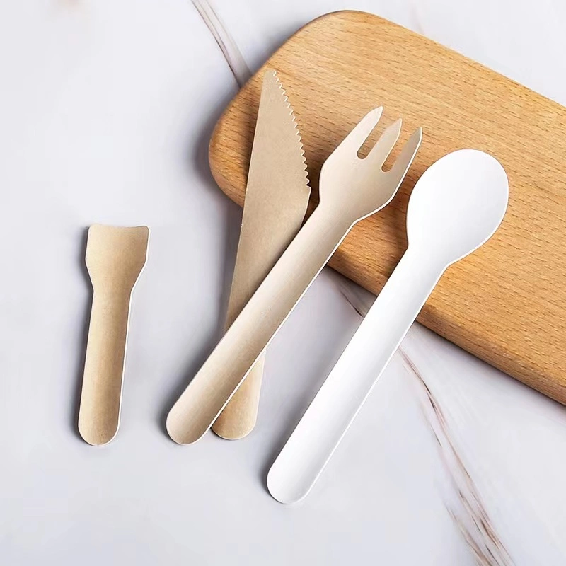 Paper Kitchen Cutlery Set Spoon Knife for Birthday Cake Bread Beef Meet