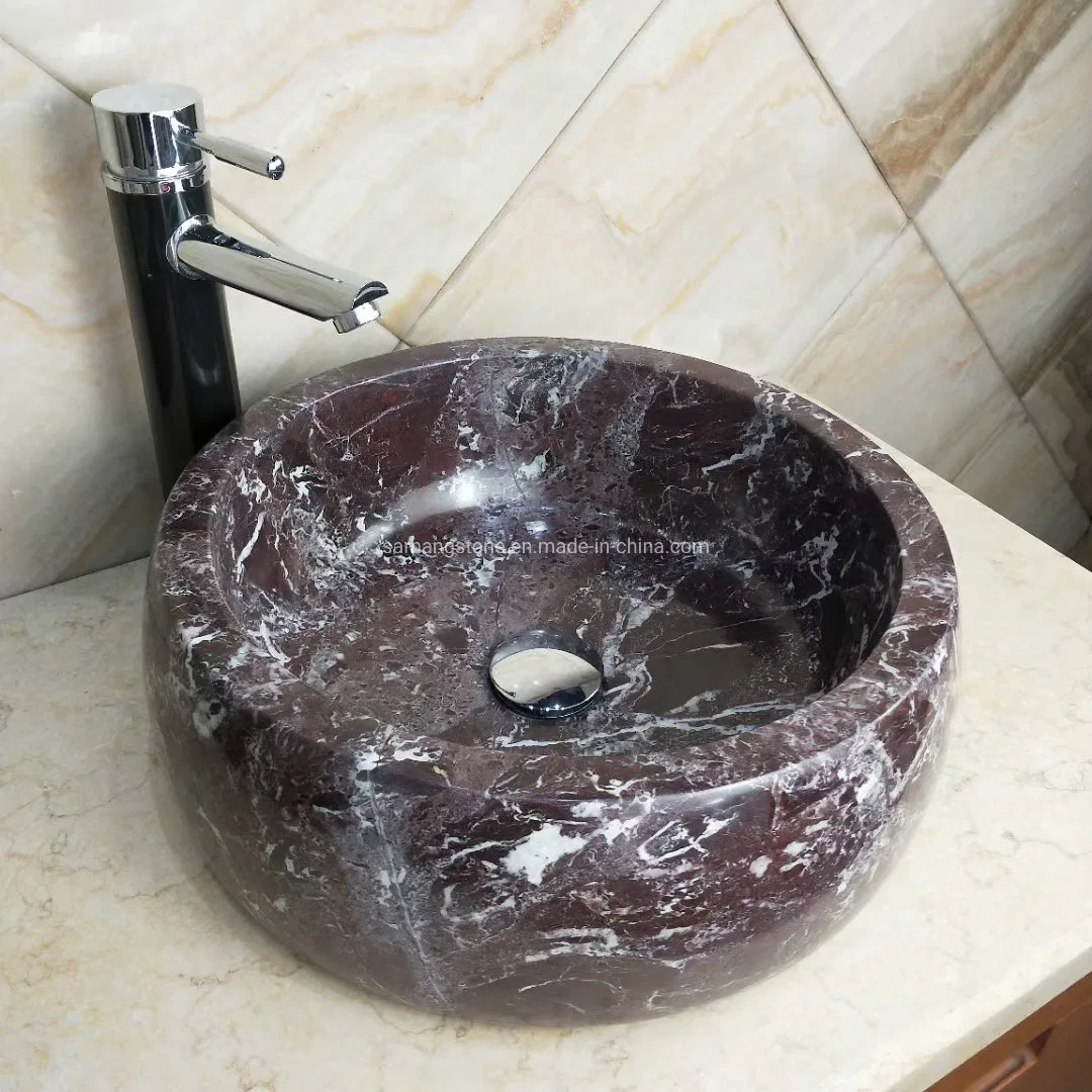 Round design Purple/White/Black/Beige Marble Wash Sink for Countertop