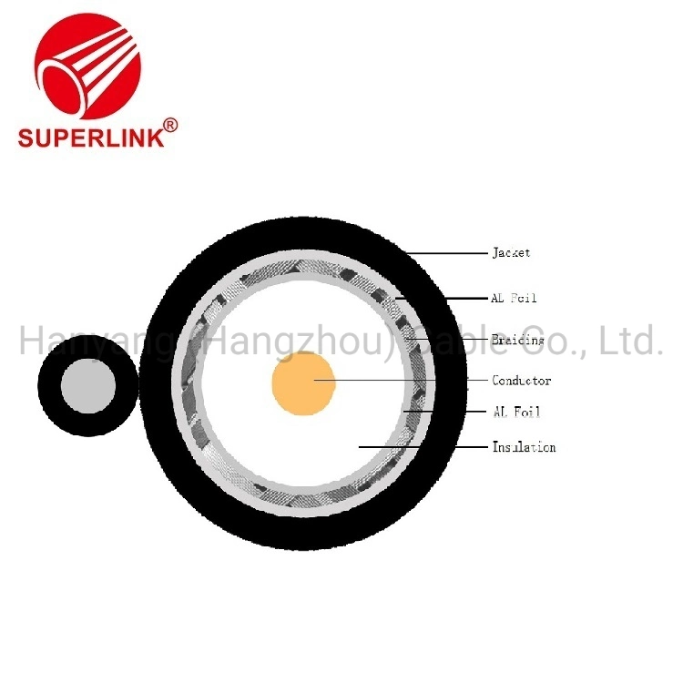 Rg11 Cable Coaxial Cable de acero trenzado eléctrico de cable de cobre