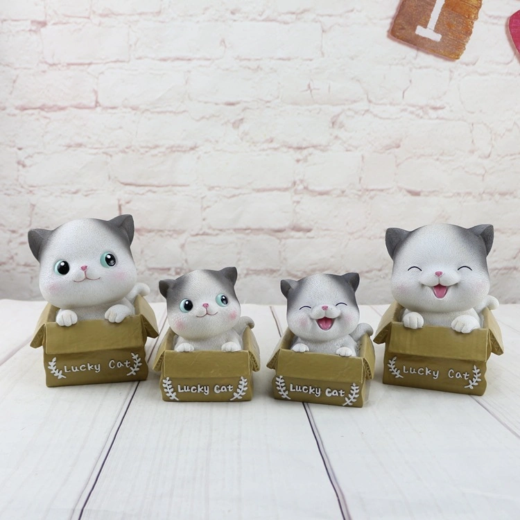 Resin Smile Cat Coin Piggy Bank Money Box, Custom Accept