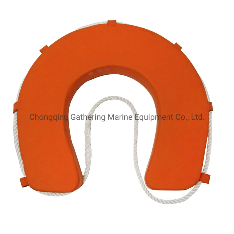 Marine Rescue PU Foam Orange Horseshoe Lifebuoy U-Shape Lifebuoys with Rope