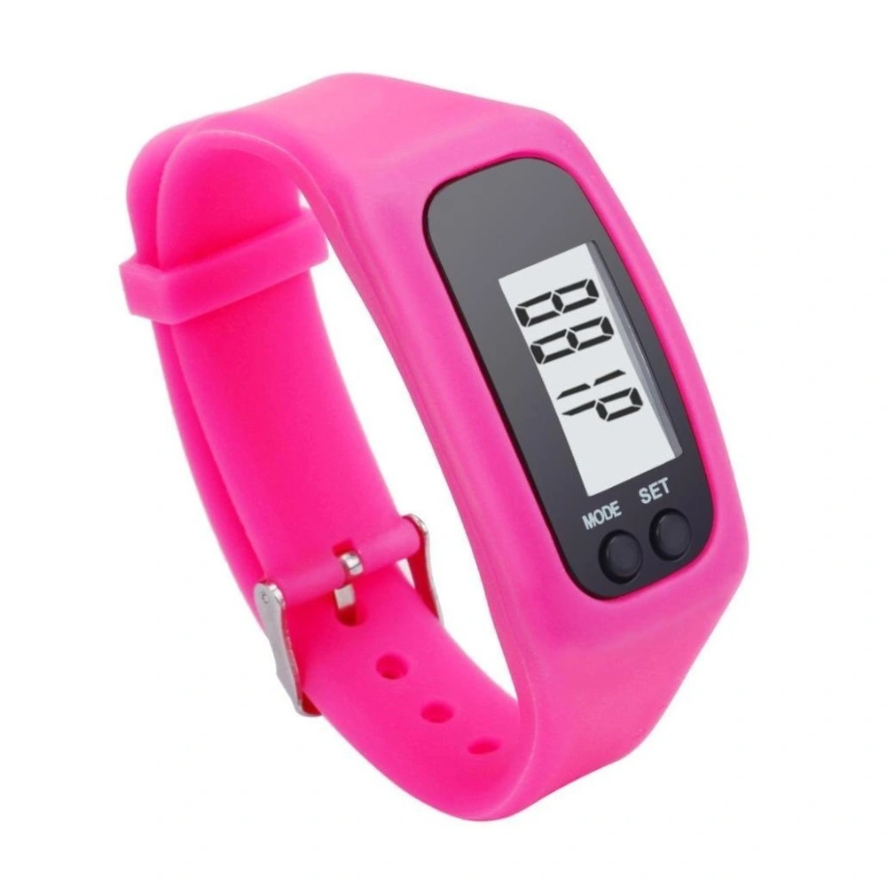 Outdoors Silicone Exercise Watch Wristband Pedometer Sports Running LCD Calorie Pedometer Step Counter