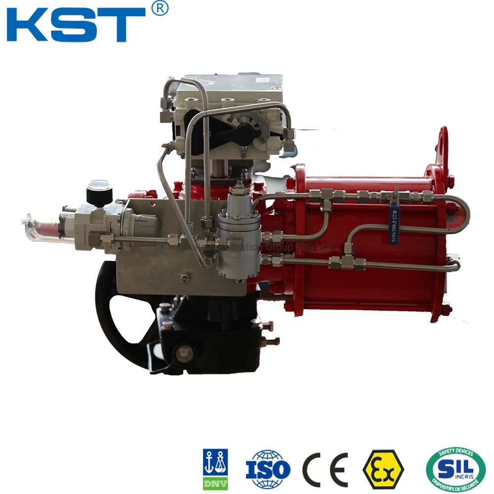 Scotch Yoke Pneumatic Actuators PTFE Coated/Ductile Cast Iron Cylinder CE/ISO9001/IP67/ISO5211 High-Temperature Type with Ball/Butterfly/Control Valve