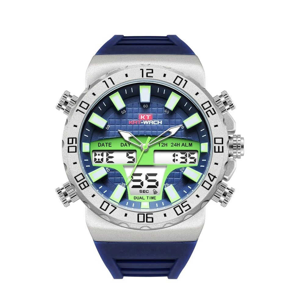 Watch Digital Gift Watch Dual Time Chronograph Quality Waterproof Watch Plastic Watch
