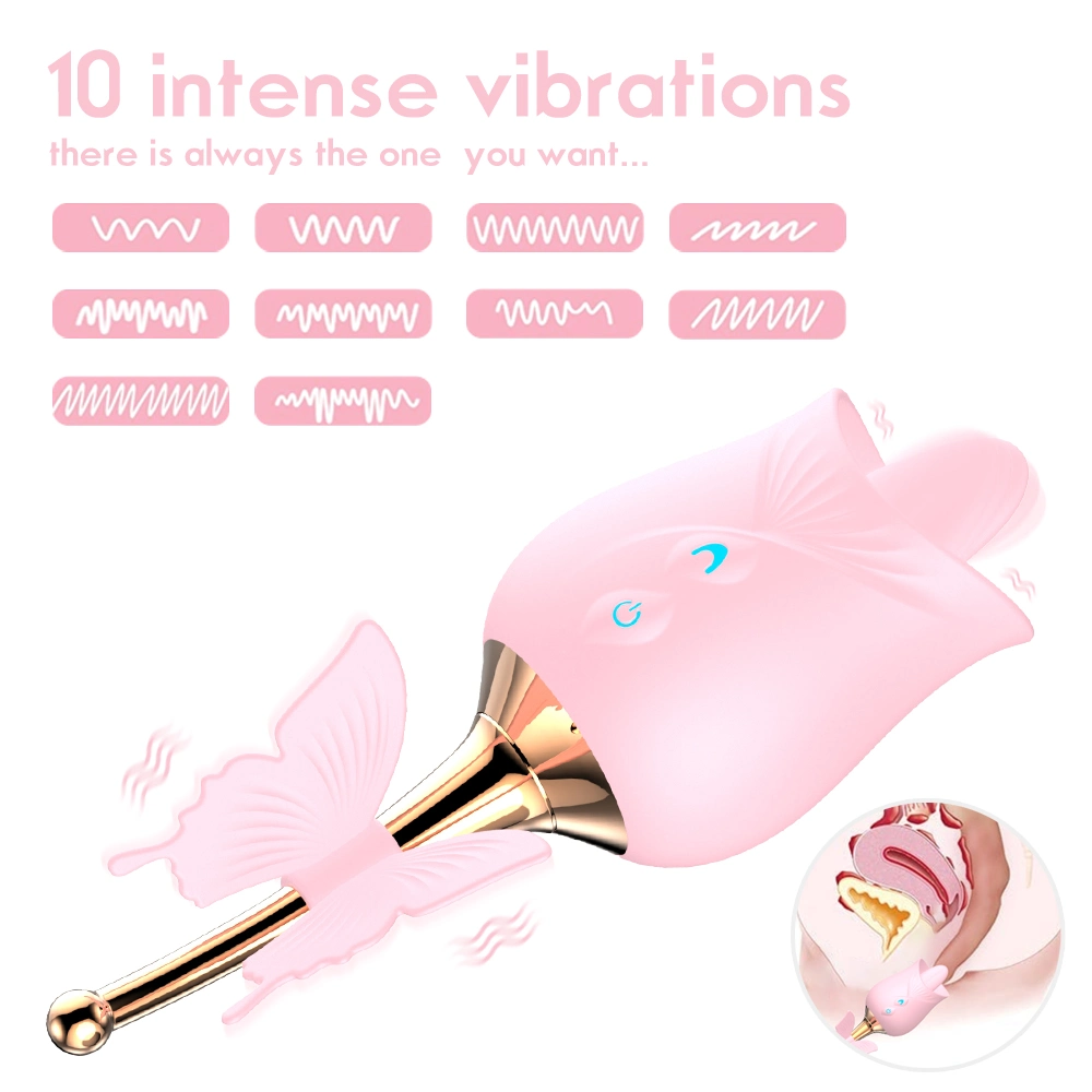 Simulated Tongue Licking Point Tidal Vibrator for Women's Private Stimulation Massager Breast Tongue Licker Sex Products