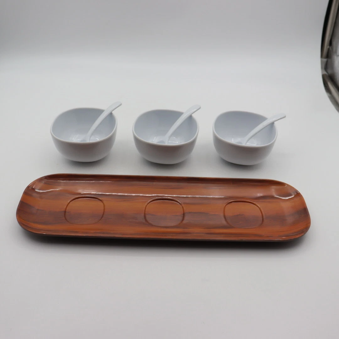 Customized Shape Melamine Bowl Set with Tray