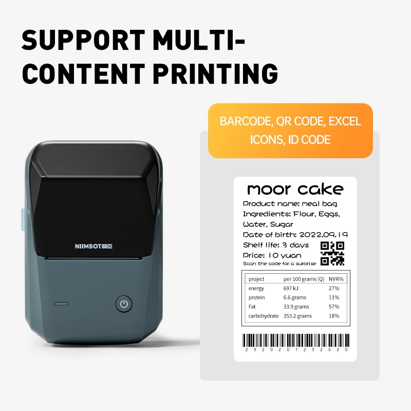 Niimbot B1 Mini Portable Thermal Label Printer Multi-Function Self-Adhesive Sticker Label Maker Machine for Office Clothes Tag