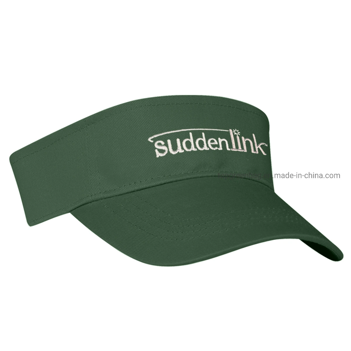 100% gebürstete Baumwolle Twill Cap Sonnenschutzkappe mit verstellbarem Haken und Schleife Verschluss Golf Visor