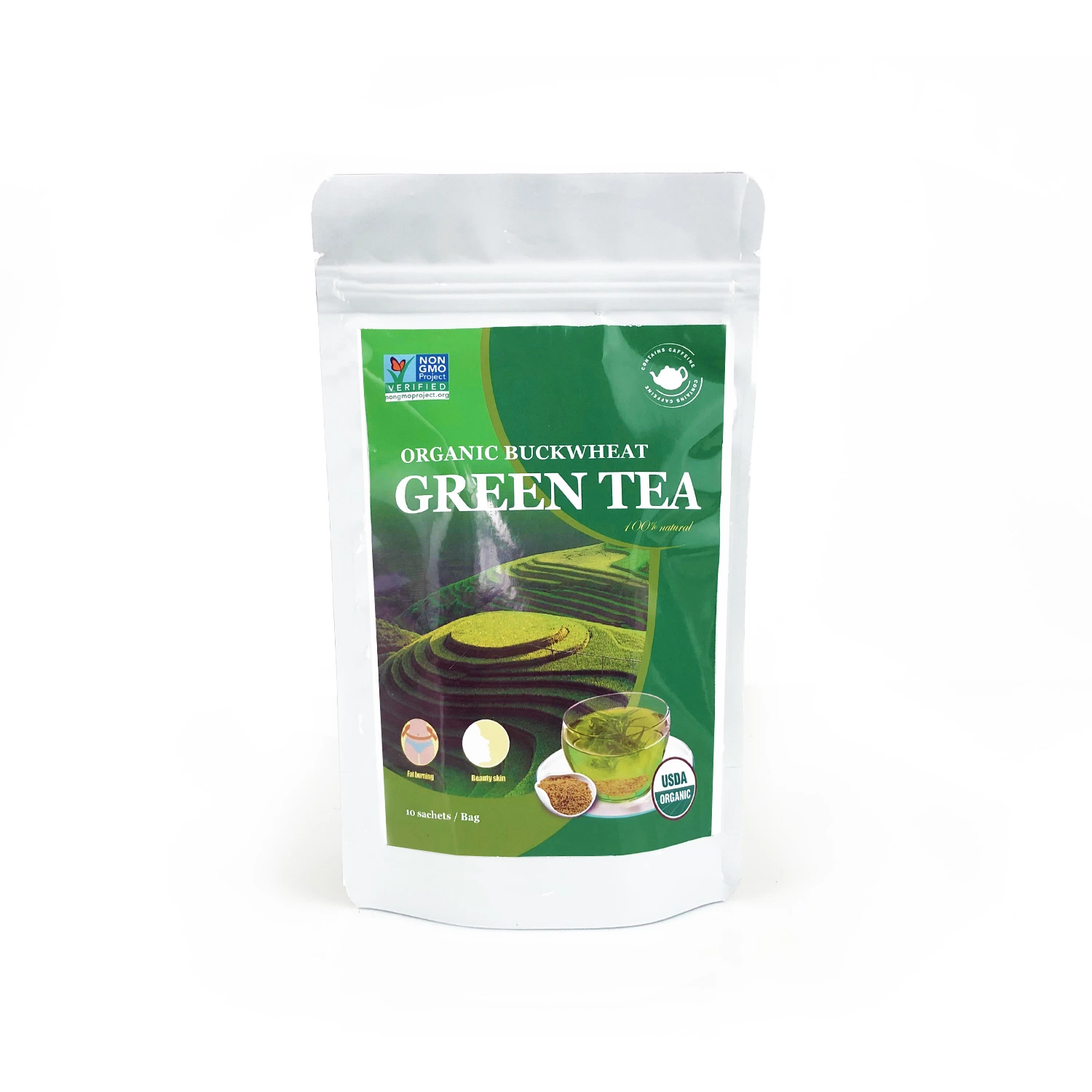 Antioxidant Orgainc Tartary Buckwheat Green Detox Tea for Diabetics and Promoting Healthy Digestion Weight Loss Tea Drink