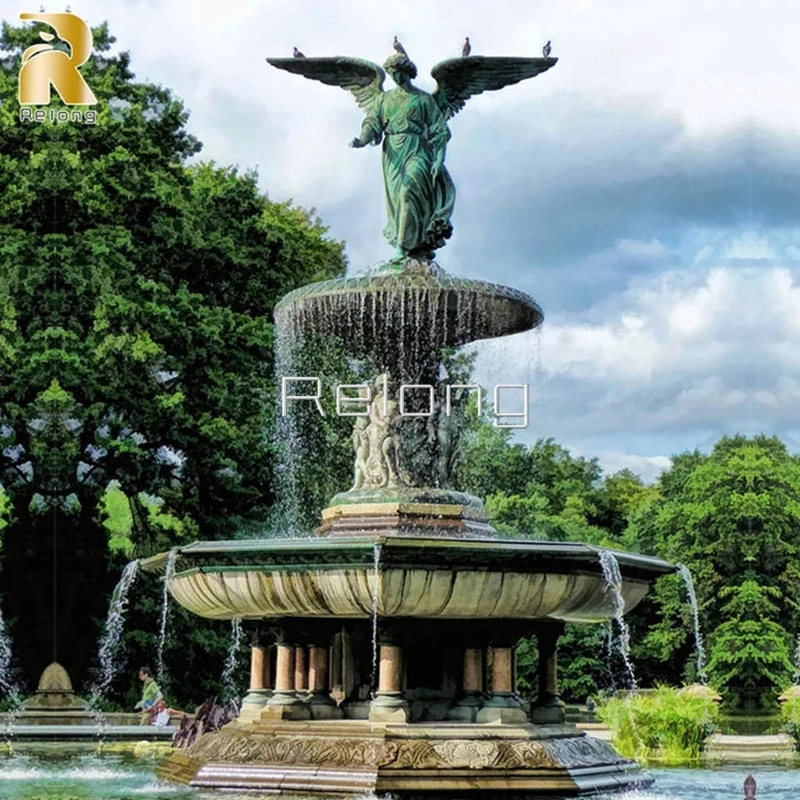 Customized Size High-Quality Brass Garden Decoration Outdoor Water Women Statue Fountain with Horse Statue