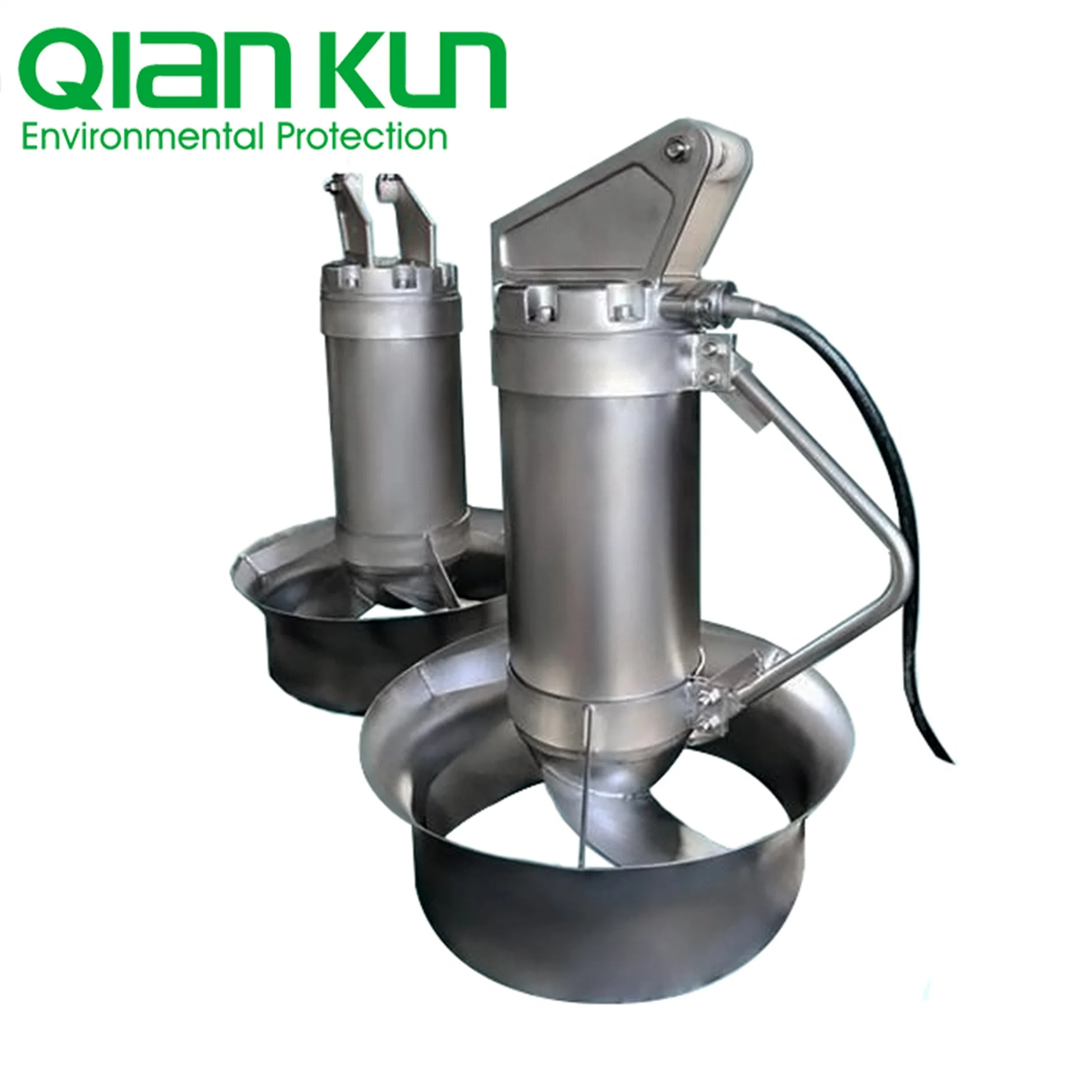 Qjb Submersible Mixer Stainless Steel Sewage Mixer Low Speed Flow Pusher Sewage