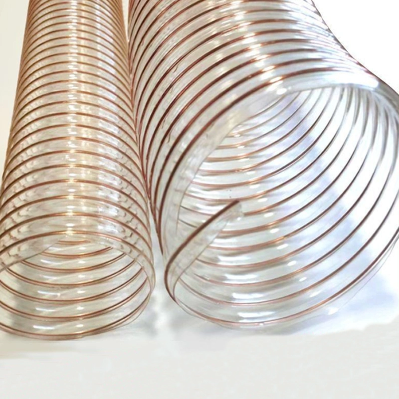 Transparent Wall Flexible Steel Wire Ducting Polyurethane Hose PU Flexible Hose