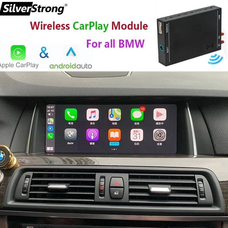 CarPlay اللاسلكي لنظام BMW I8 I12 NBT من 2014-2018 مع وظيفة تشغيل السيارة Airplay لنظام Android Auto Mirror Link