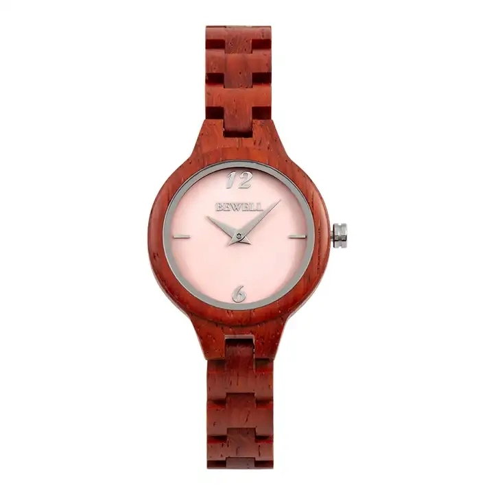 Custom Private Label Sandalwood Walnut femmes montres en bois ébène Bois Montre gravée