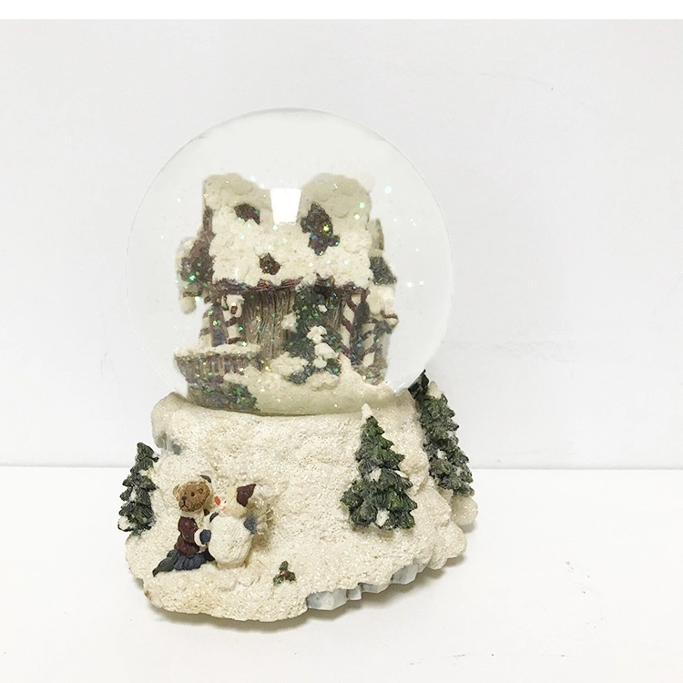 Resina de alta calidad personalizado recuerdos de la casa de Navidad bola de cristal Snowglobe