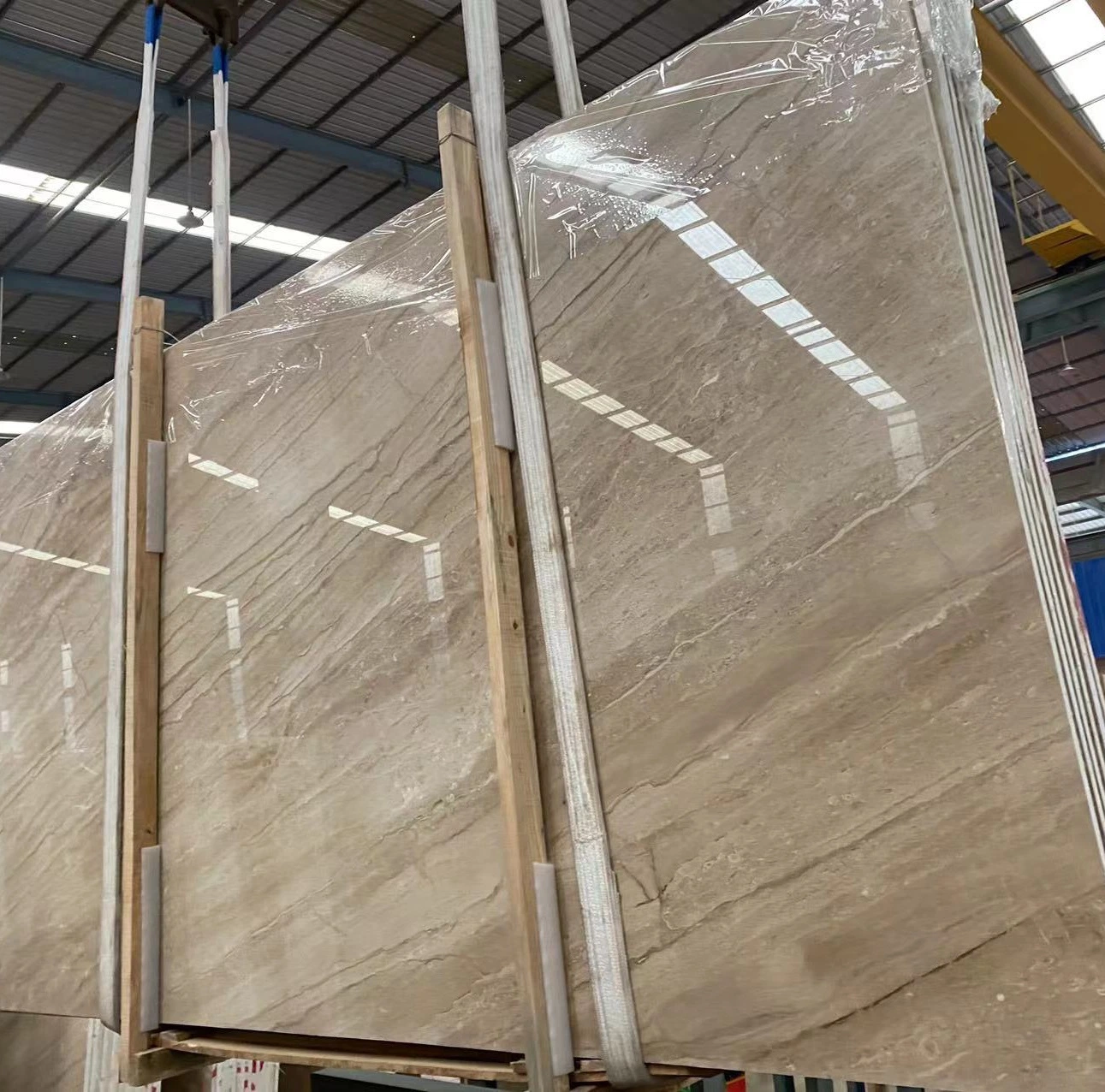 Daino Beige Marble Natural Stones Polished Bookmatch Slabs