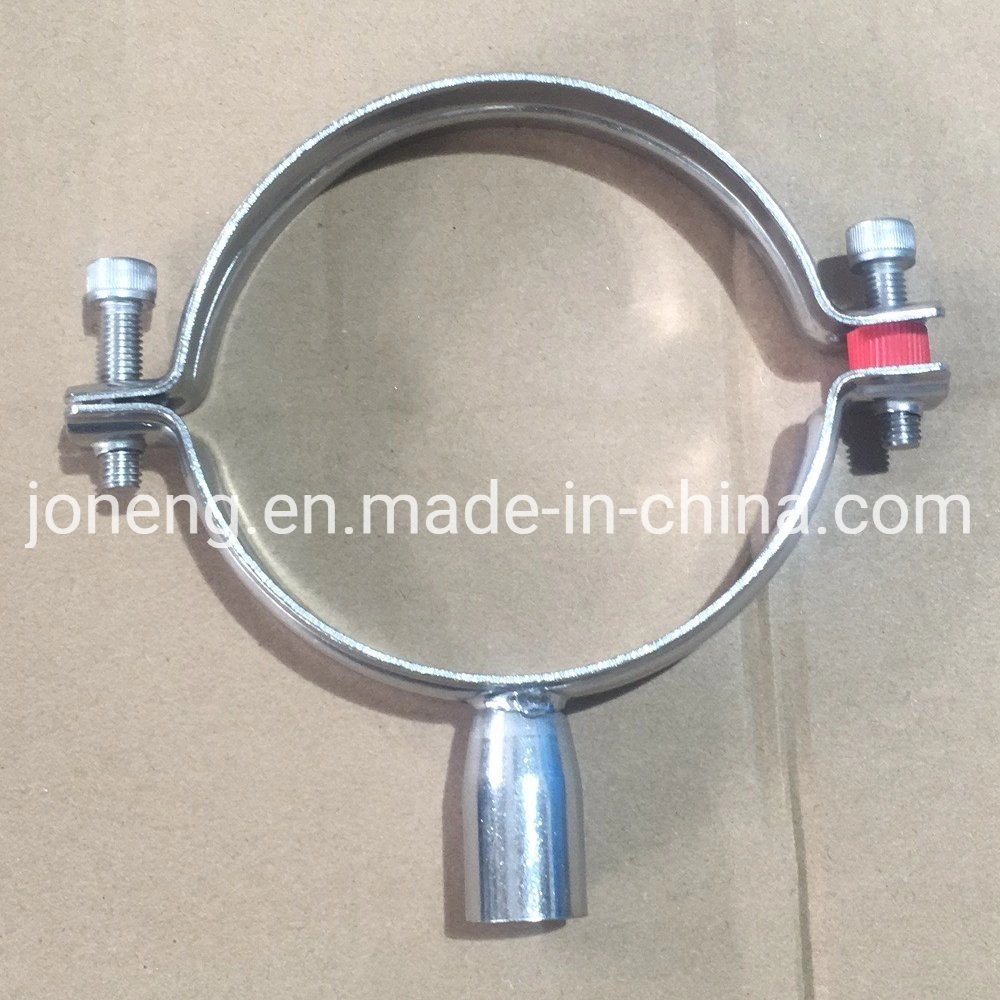 Stainless Steel Sanitary SMS DIN ISO Adjustable Threaded Pipe Split Ring Pipe Hanger with Red Inser