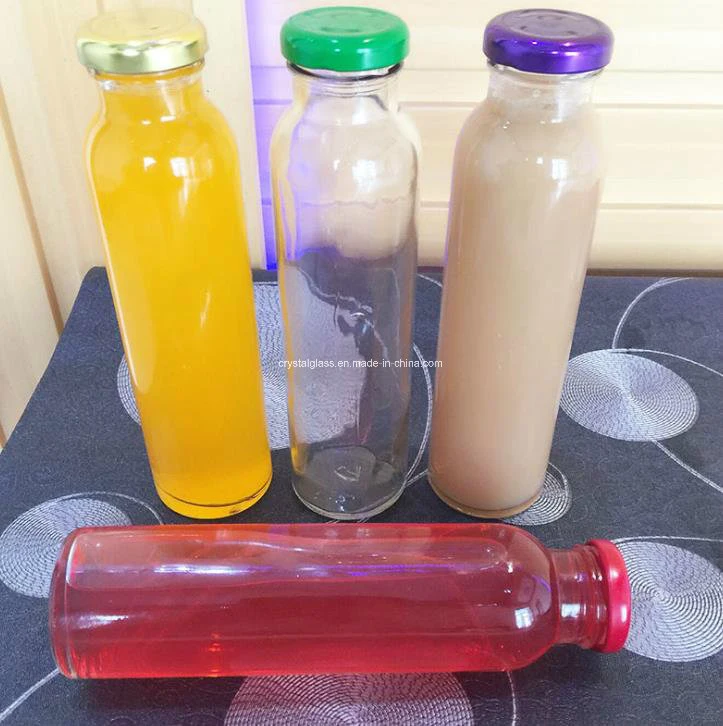 Simple Style Beverage Glass Bottle Water Glass Container with Metal Cap OEM ODM 310ml