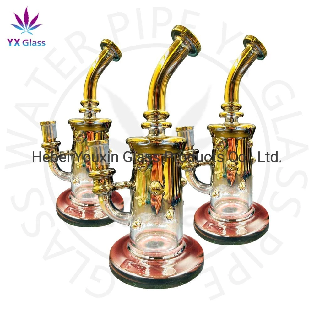 2023 New Design Big Beaker Fumed Silver Fancy Unique Glass Smoke Water Pipe