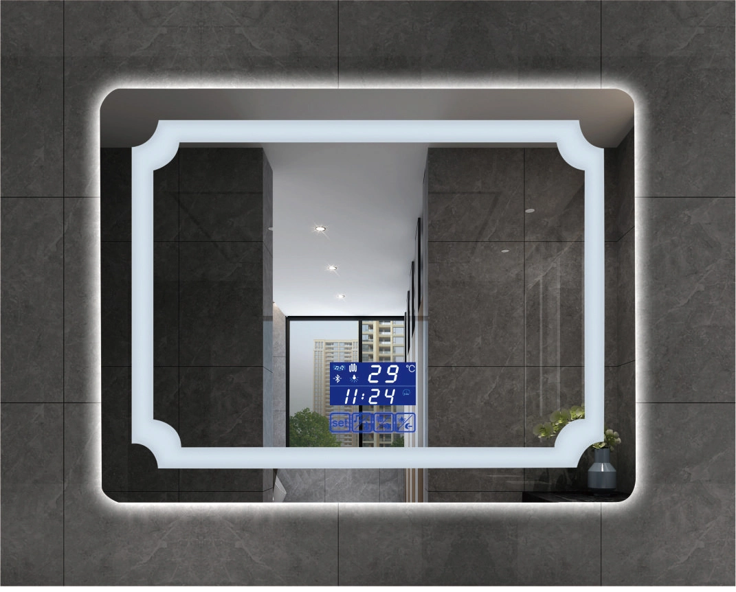 LED en verre intelligent Coiffeuse Salle de bains miroir mural