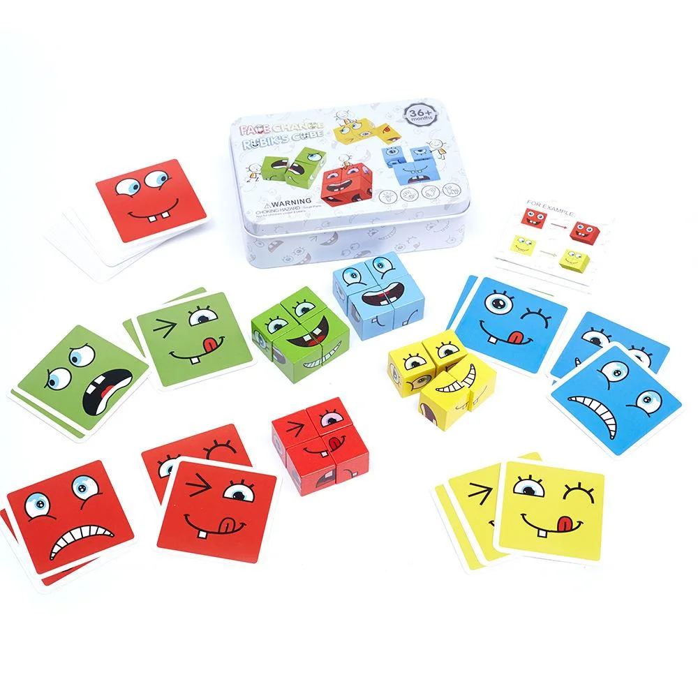 Atacado Custom Design Paper Mini Magic Puzzle Cube and Game Jogo de tabuleiro de brinquedos para a família Card Kids com caixa Tin