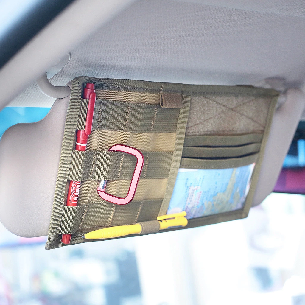 Car Sun Visor Organizer Holder Pouch Sunshade Receiving Bag Storage Bag Fits Most Vehicles Esg13186