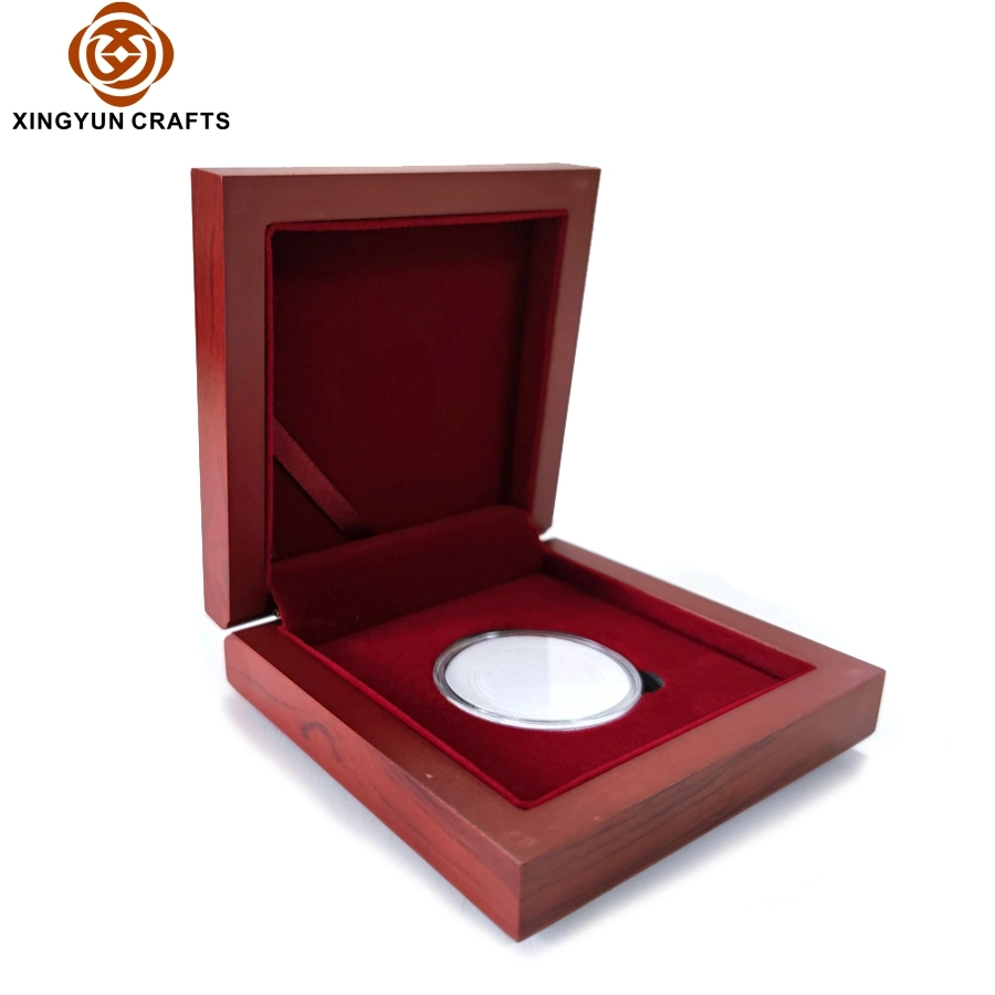 Hot Sale Solid Wood Coin Box Medal Storage Package Box Gift Packing Box for Capsule