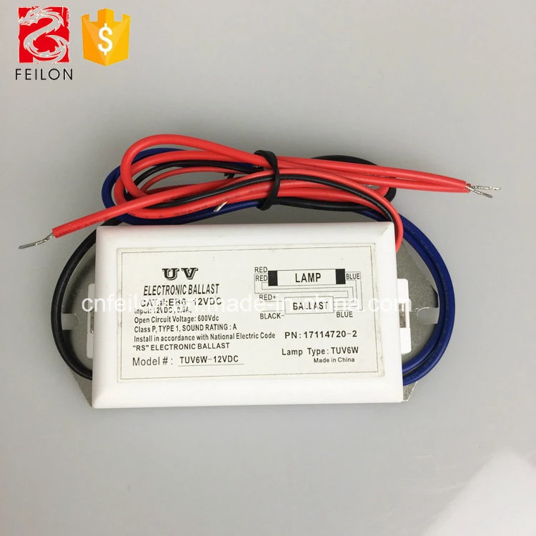 Suministrar directamente a 6W 12V CC eléctrico UV lastre para lámpara germicida