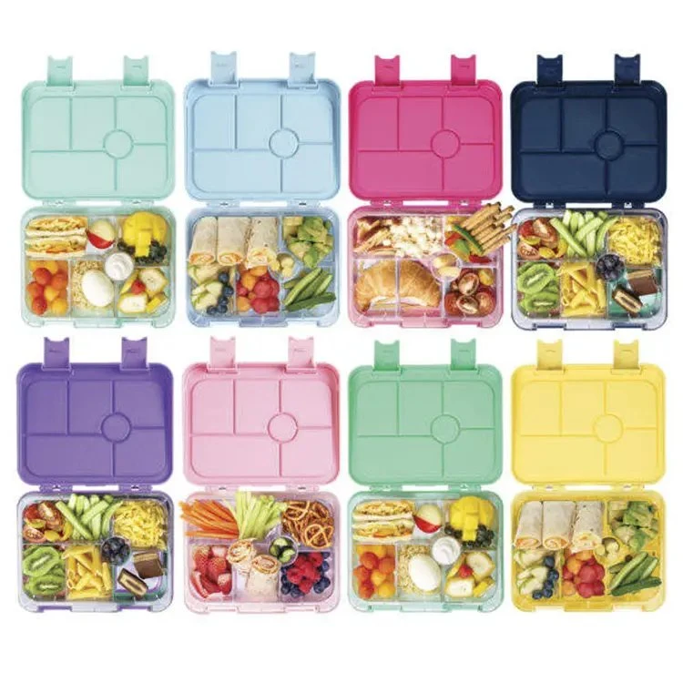 Aohea 6 Leakproof Compartments, BPA-Free Bento Box, Microwave and Dishwasher Safe