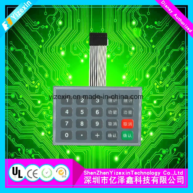 Medical Equipments Embossed Keys Membrane Keypad with FCC