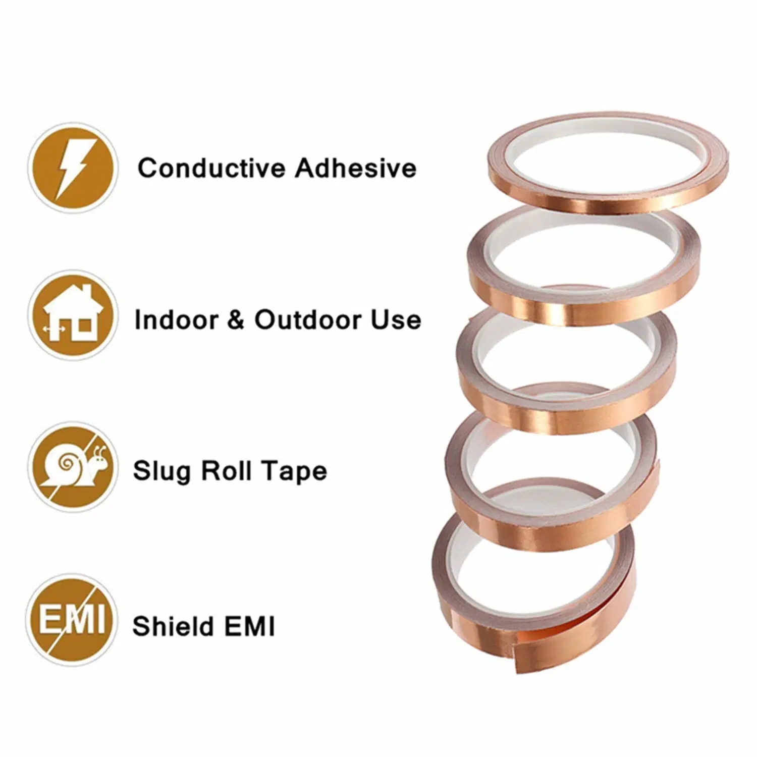 Copper Tape Single-Sided Conductive Adhesive Foil Copper Tape, Used for Electrical Maintenance, Anti-Plugging, Stained Glass