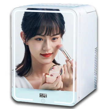 10L Mirror Fridge Mini Makeup LED Fridge with Temperature Display