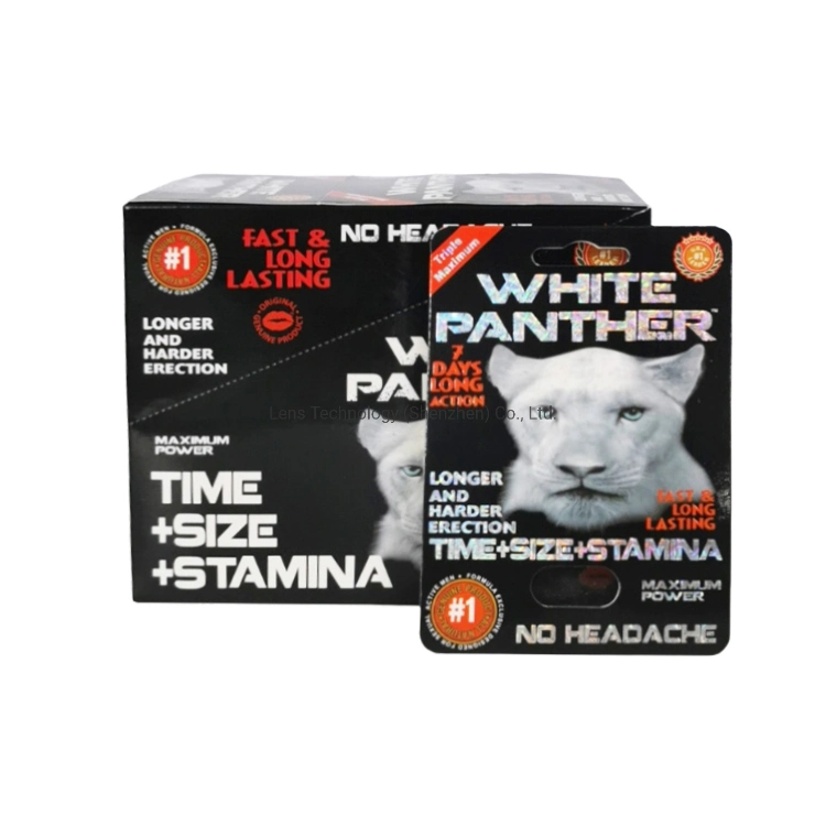 Custom Size White Panther Pills Box Package