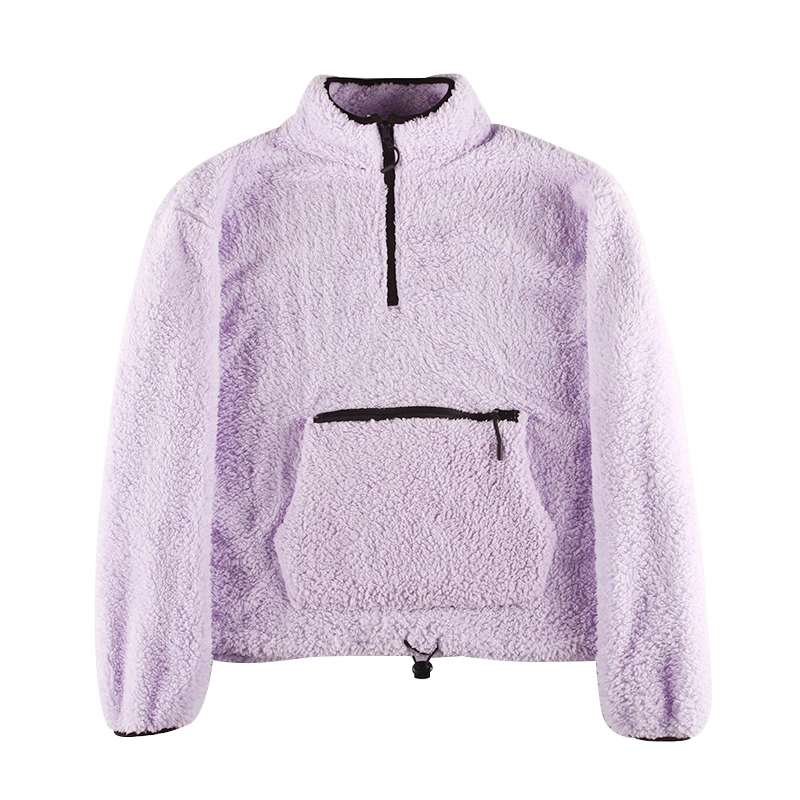 Autumn Winter Ladies Sports Casual Fashion Stock High Quality Sherpa Pullover Wholesale