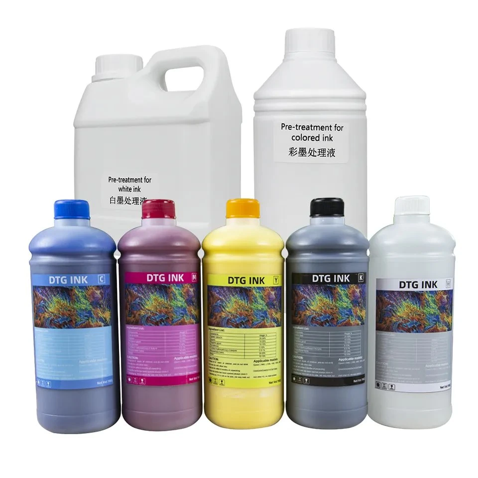 Cmyk White DTG Inks Direct to Garment Printing Inks for Digital Inkjet DTG Printer