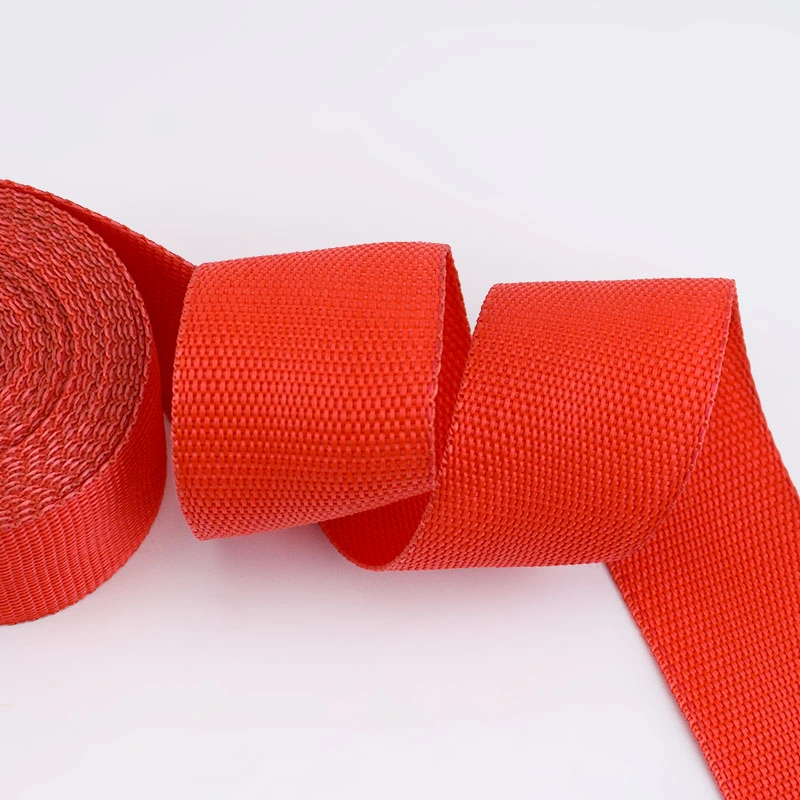 Color Rojo Fabricación a medida cintas de poliéster nylon PP bordado Cincha