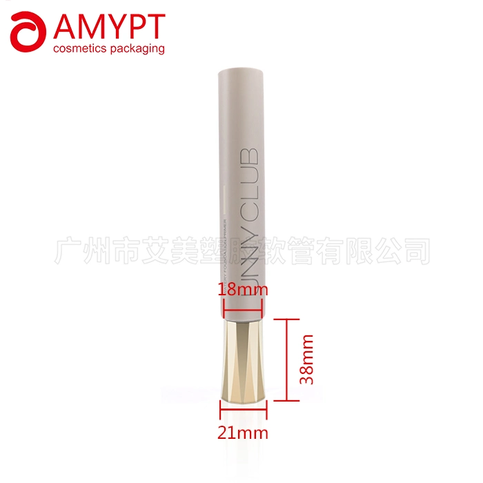 Customized Long Nozzle Eye Cream Squeeze Tube with Big Gilded Cap