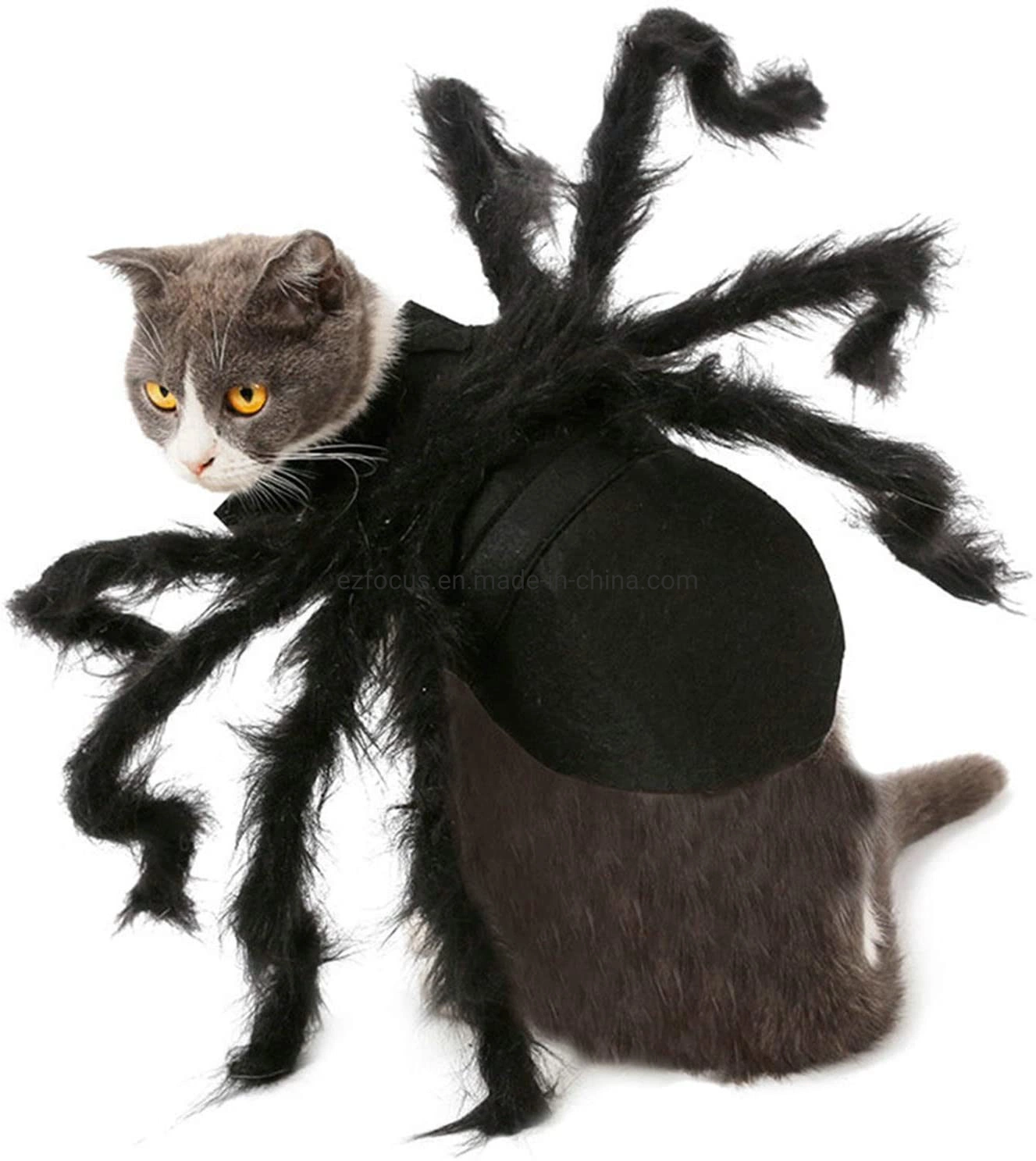 Halloween Spider Costume Pets Simulation Plush Spider Clothe with Adjustable Neck Paste Buckle for Dog Cats Pet Wbb12413