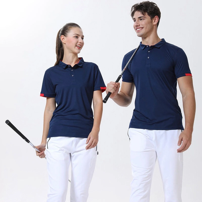 Custom Logo Unisex Classic Fit Checker Textured Tennis Polo Shirts Short Sleeve Dual Tipped Collar Jersey Golf Tee Shirts Activewear Top