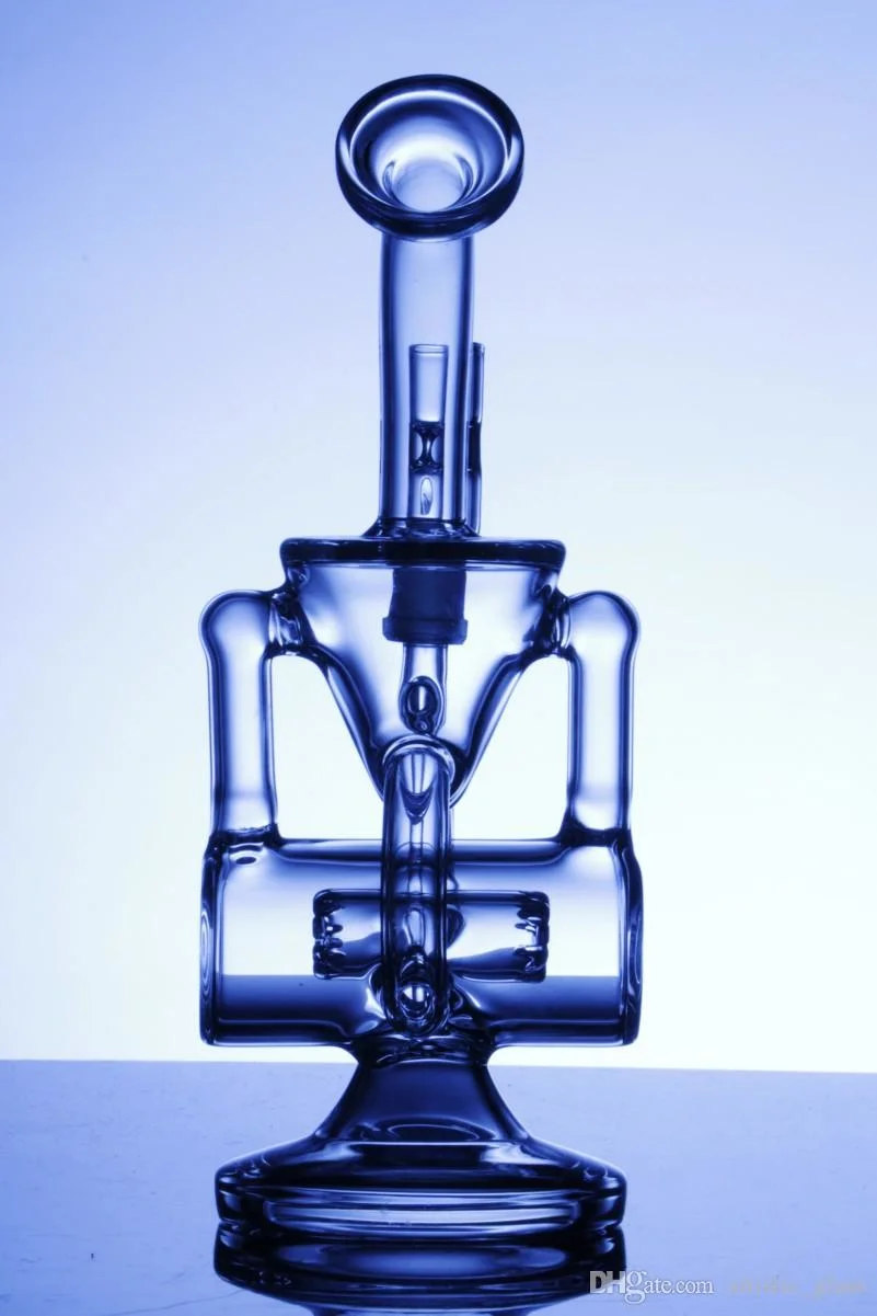 China Manufacturer Double Recycler Tobacco Glass Smoking Water Pipe