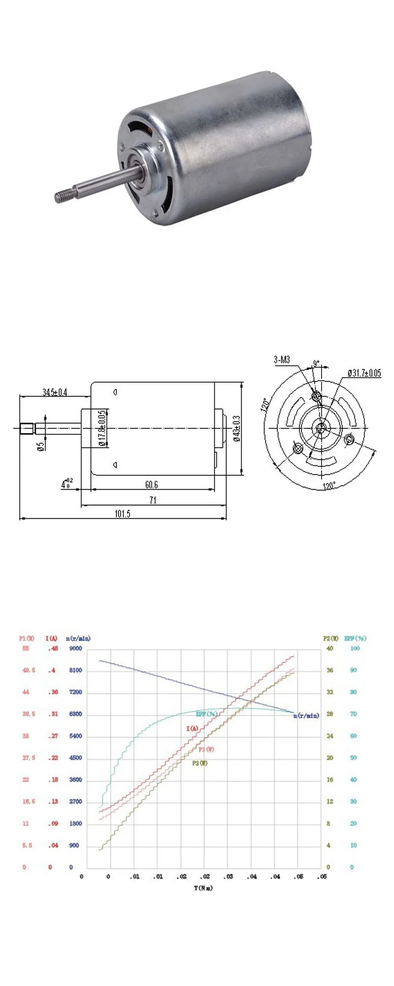 Low Noise BLDC Electrical Fan DC Brushless Motor with Control for Home Appliance/Drones