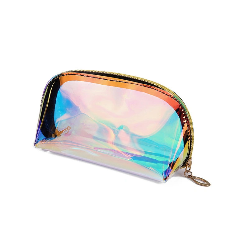 Holographic Clear Cosmetic Bag PVC Travel Laser Bag Iridescent Makeup Bag for Accessories Collection