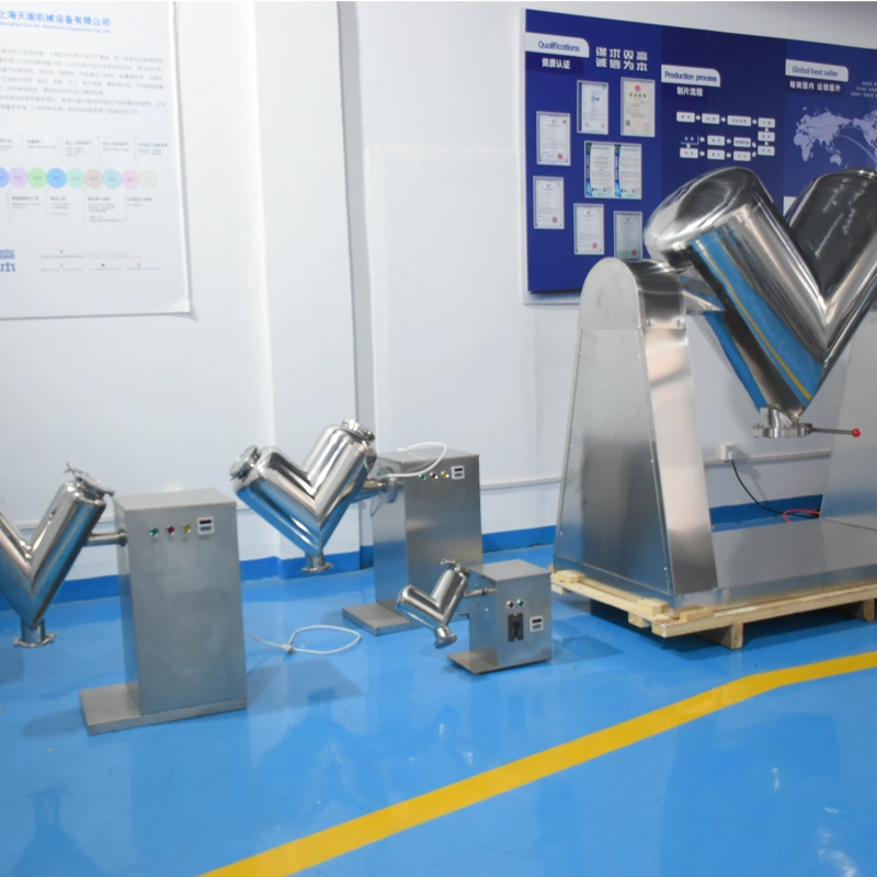 Homogeneizador de pó químico seco tipo V-300 para laboratório Tianhe Misturador