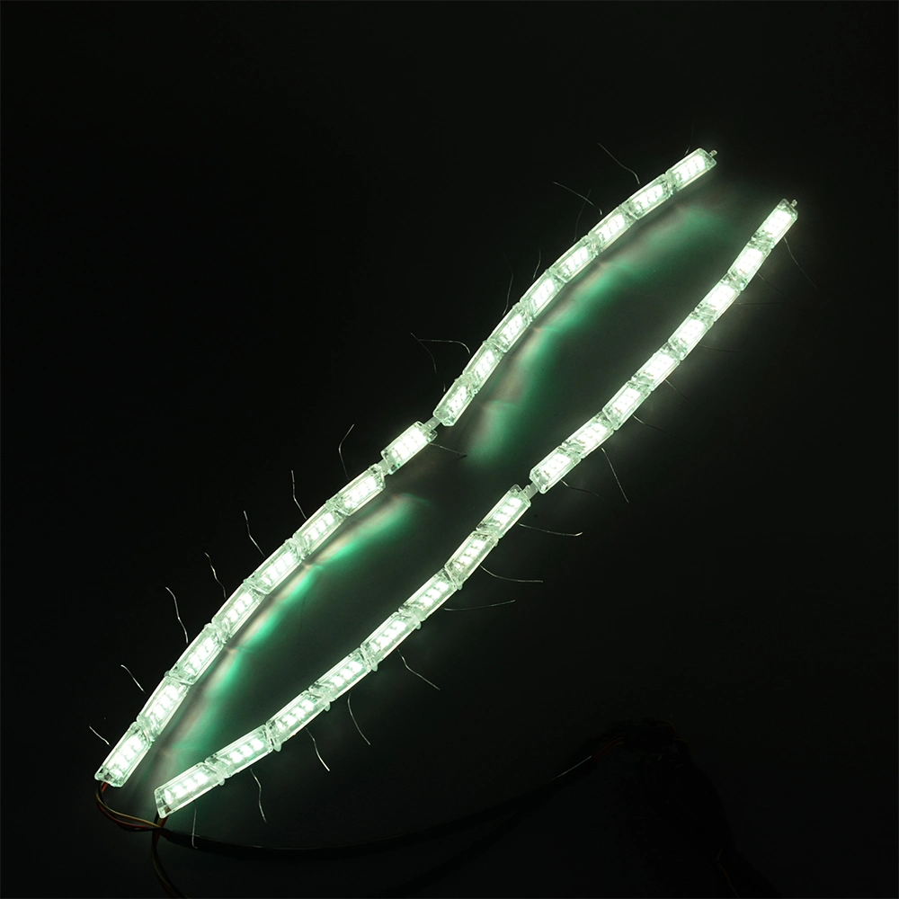 Other Car Lights 16LEDs RGB 7 Colors Multi Colors Switchback LED Turn Signal Tear Eyes Crystal Lamp Flexible LED DRL Strip Light