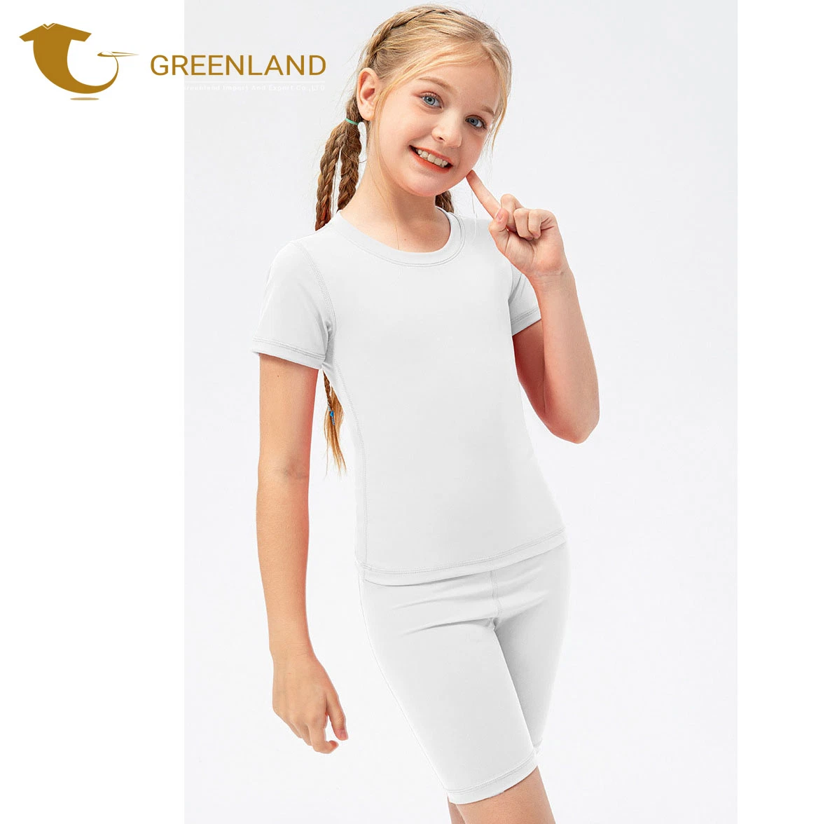 Usine d'approvisionnement Vêtements pour enfants Costume sportif ajusté personnalisé pour fille Vêtements de sport en nylon spandex en gros Tenue de sport pour filles