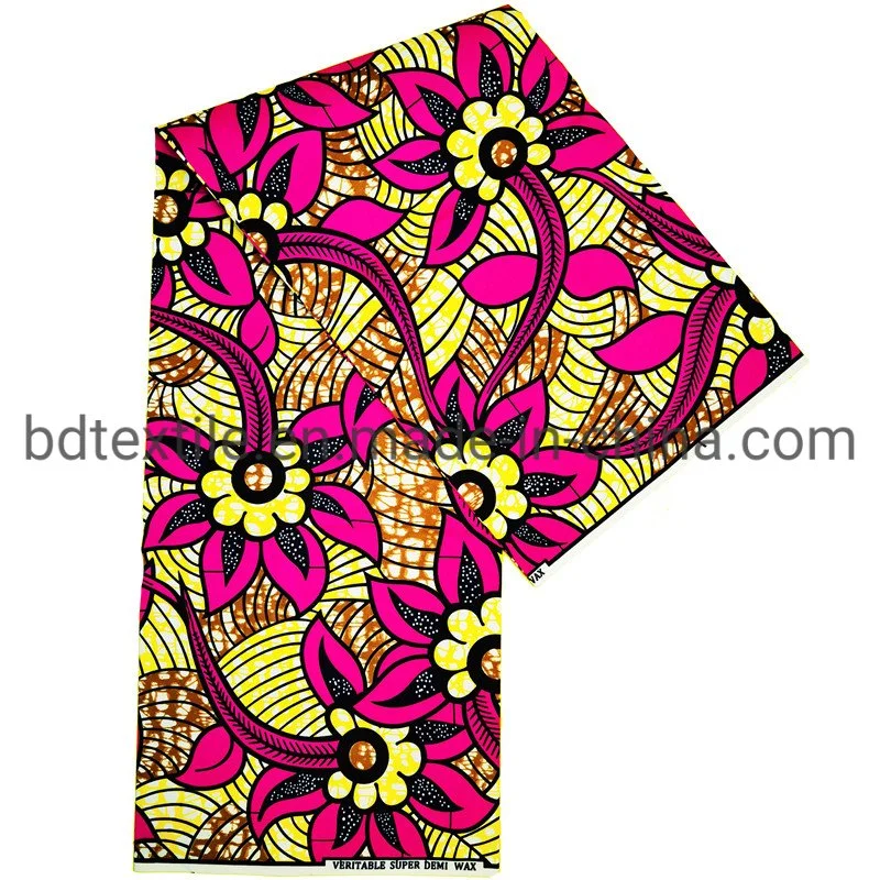 Holland Ankara African Wax Prints Fabric 100%Polyester Material with Embossing