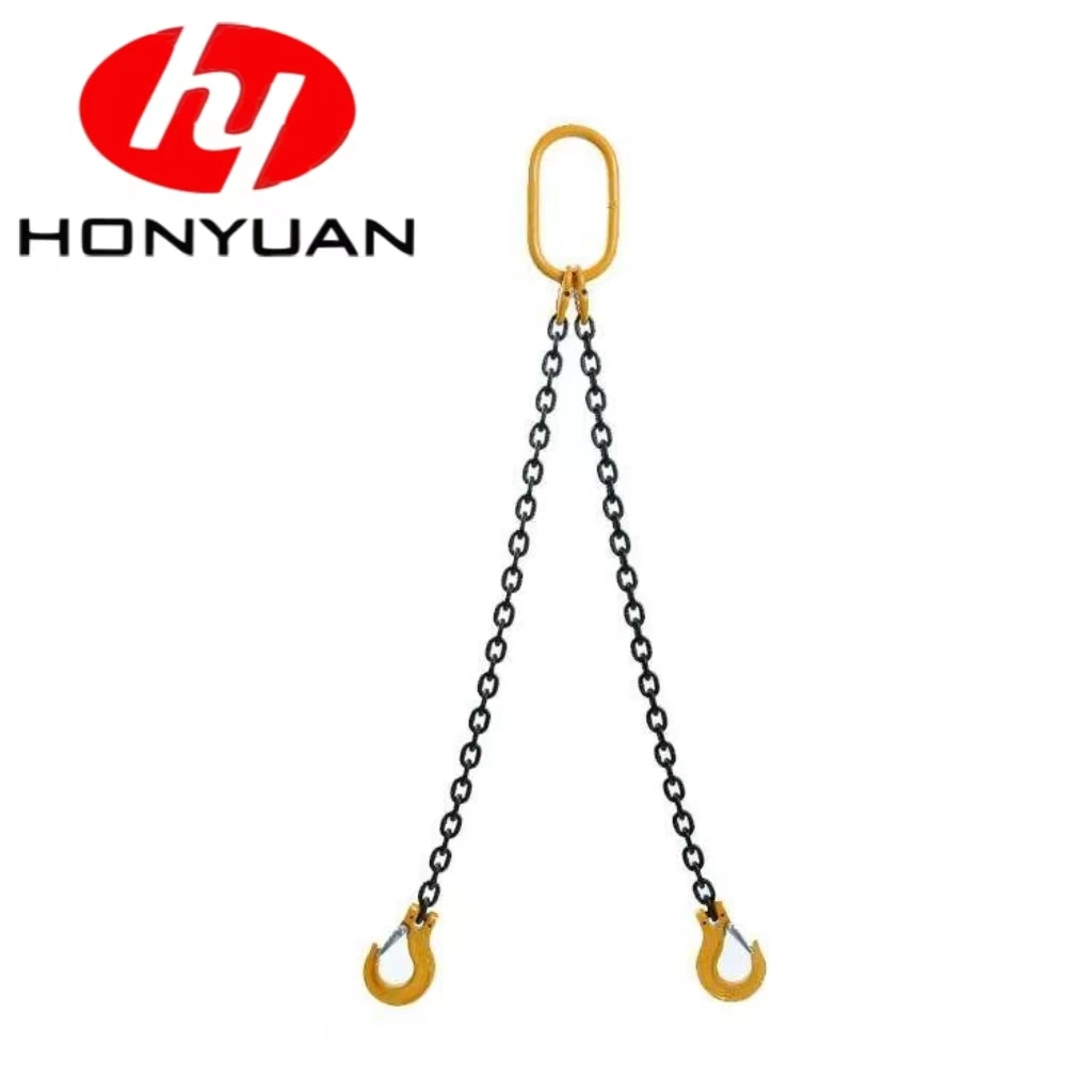 Yellow Painted Alloy Steel Lifting Chain Sling with G80 Hook