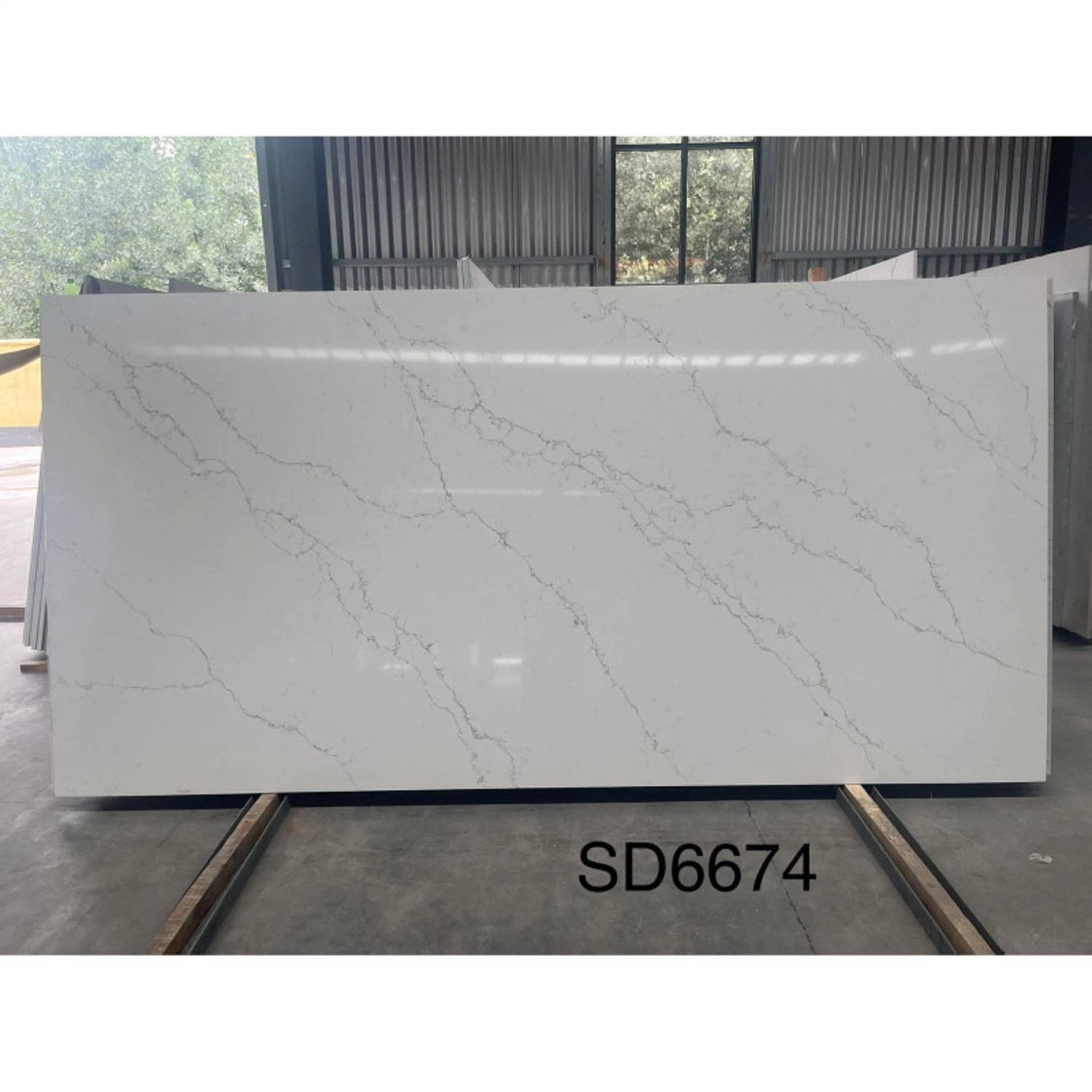 Vietnam artificial Stone Calacatta Grande Quartz Slab superfície de polimento grande Pedra de quartzo