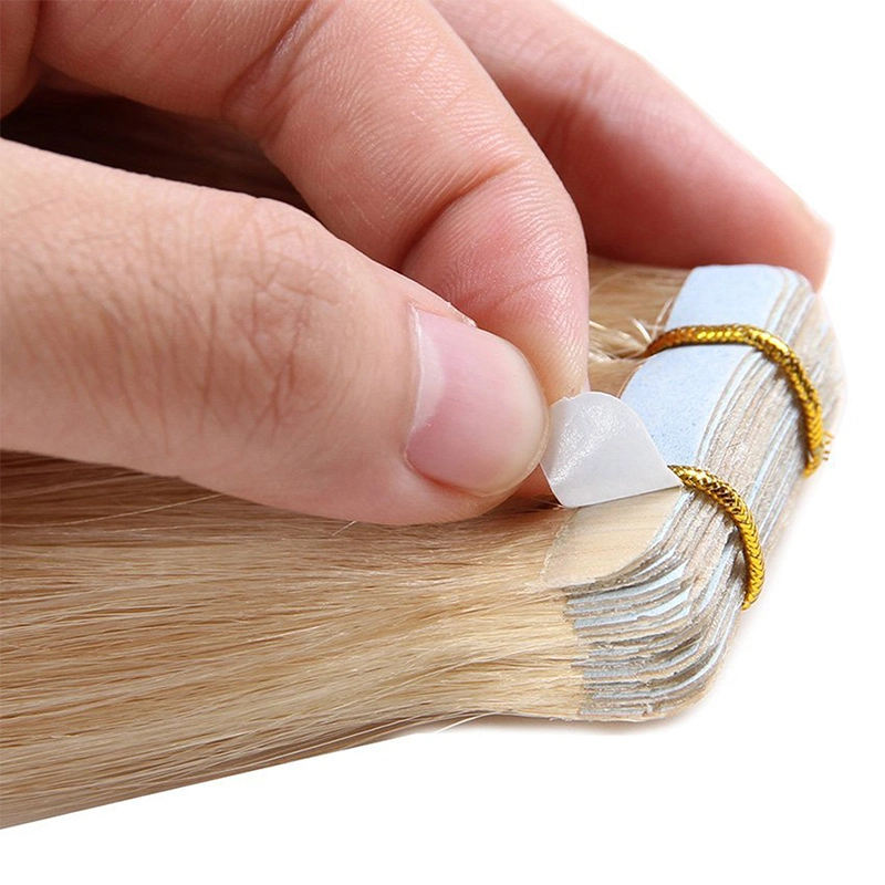 Salon Quality Virgin Double Drawn Remy Cuitlce Ash Blonde Ombre Tape in Human Hair Extension