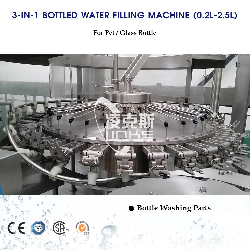 3 en 1 automático de beber agua mineral de la máquina de embotellado de llenado